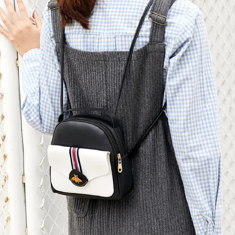 

New Women Backpack Famous Bee Brands Ladies Fashion Cover Lock Shoulder backbag Crossbody Phone Small beach Bag sac