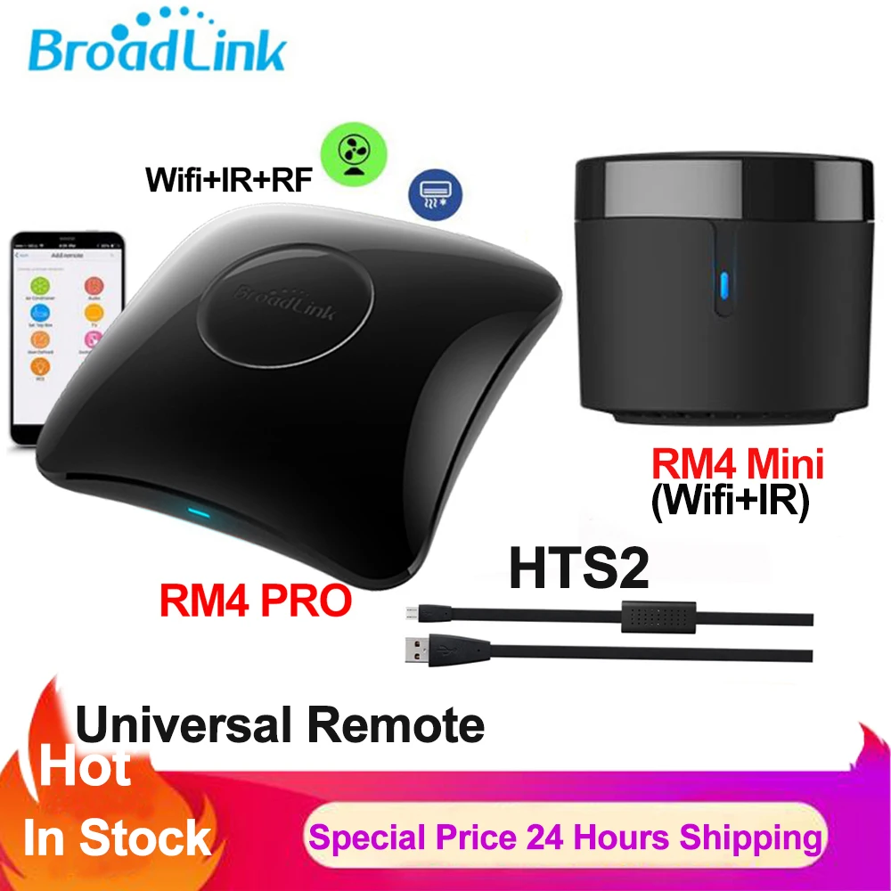 

Broadlink RM4 PRO RM4 Mini WIFI IR RF Smart Universal Remote Control TV Smart Home Controller HTS2 Work with Alexa Google Home