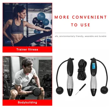 

Smart electronic counting adult fitness skipping rope High definition accurate digital display Anti-slip TPE hand grip