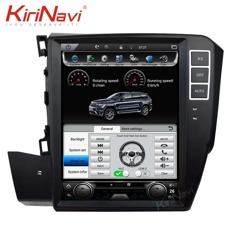 Sale KiriNavi Vertical Screen Tesla Style 10.4" Android 8.1 Car Radio For Honda Civic Left Driving GPS Navigation Dvd Multimedia Play 3