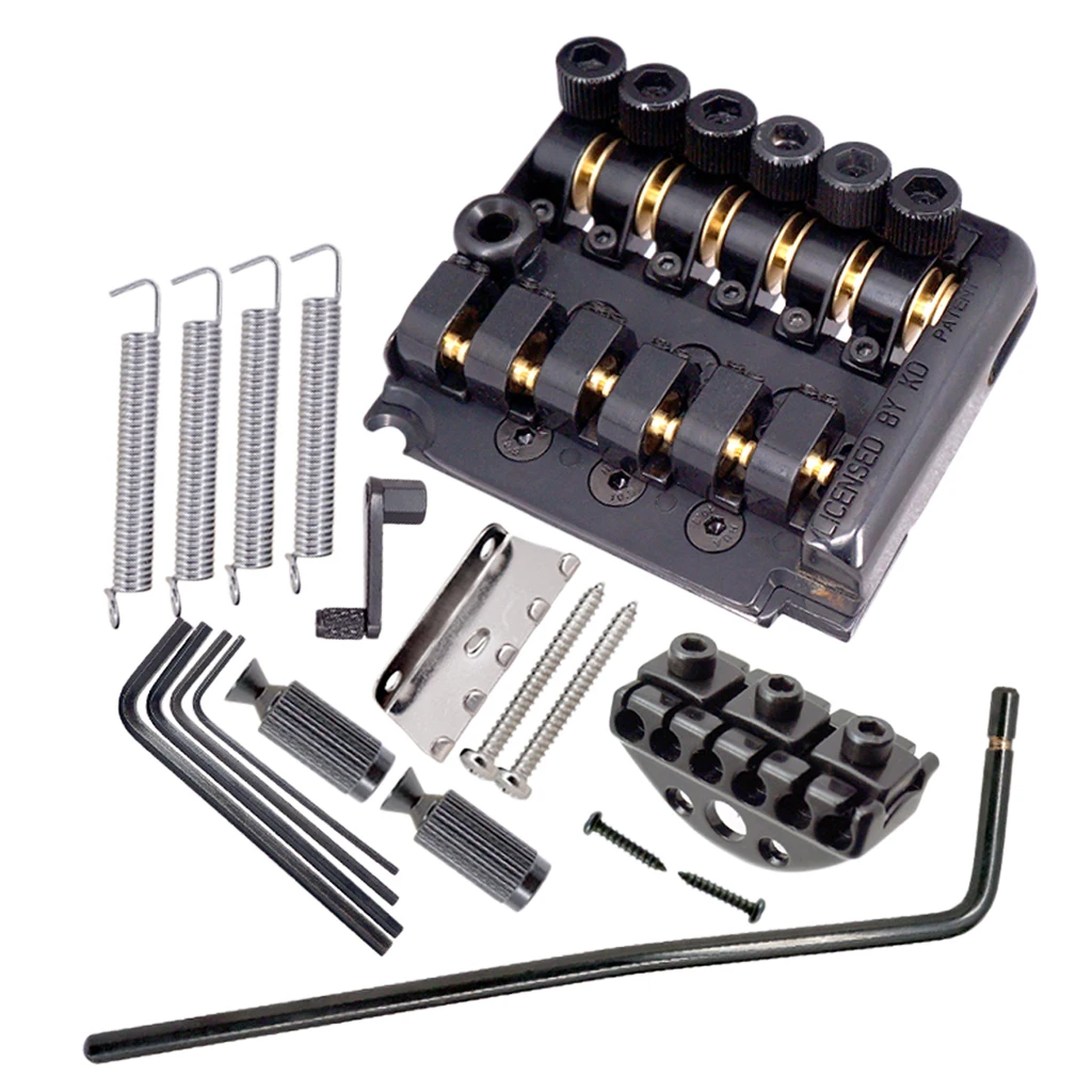 Set of 6 String Guitar Tremolo Bridge Tailpiece for Headless Electric Guitar Parts