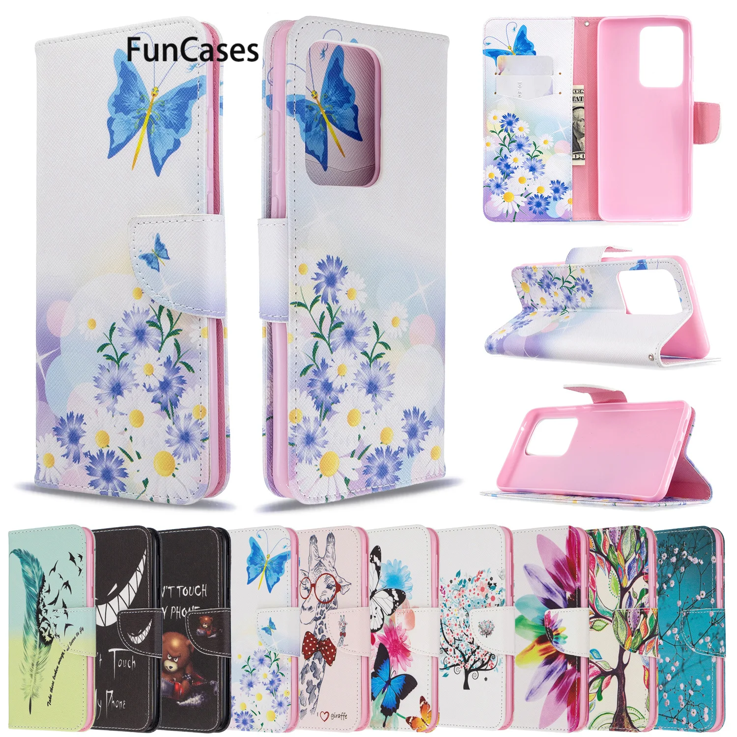 Fashion Phone Bags Cases For Samsung A20S Wallet Cover Galaxy A20 S20 Ultra S20FE Note 10 Pro A20E Plus A21S A21 20 Lite | Мобильные