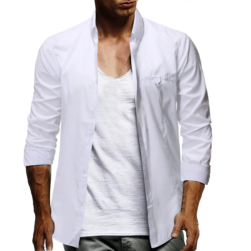 Мужские Мешковатые официальные рубашки хлопчатобумажные рубашки Camisa Social Masculina Твердые с длинным рукавом Ретро Топы Блузка harajuku рубашка для мужчин