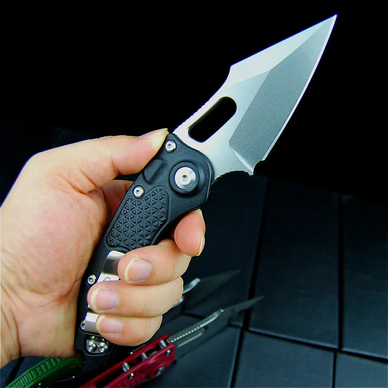 USA m390(cryogenic treatment)60HRC folding knife TC4 titanium alloy camping folding knife CNC precision carving hunting knife