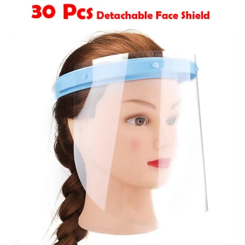 

New 30pcs Dental Protective Face Dental Face Shield 1 Shelf 10Pcs Detachable Face Shield Anti-Fog Dustproof Replacement Covers