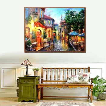 

DIY Painting By Numbers Landscape Kit Acrylic Paint On Canvas Modern Wall Art Picture By Numbers For Living Room