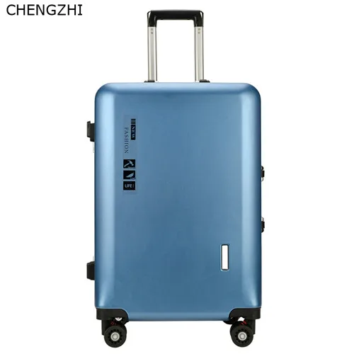 blue CHENGZHI 2" 22" 24 дюймов ABS PC Дорожный чемодан Алюминиевая Рама чемодан на колёсиках - Цвет: blue
