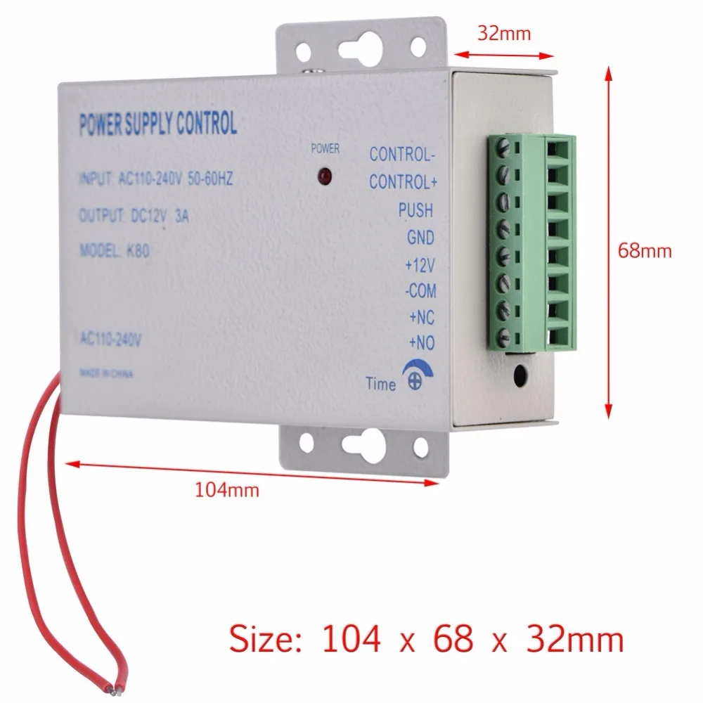Вход AC110V-240V Выход DC 12V 3A 30W блок питания контрольный Лер для система контроля допуска к двери