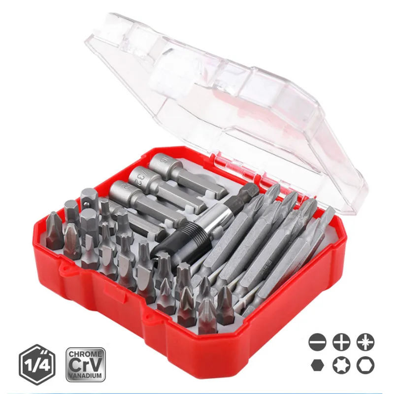 

Realmote Chrome Vanadium Steel 34pcs/set Mini Multifunctional Screwdriver Bit Set Precision Screw Driver Household Repair Tool