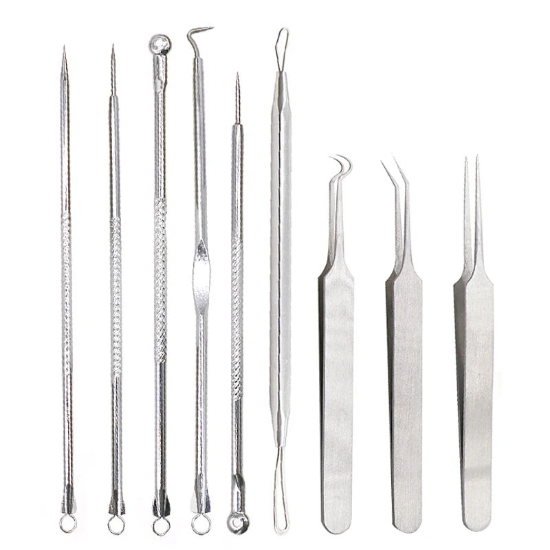 Tool-Needles Spoon Pimple Pore-Cleaner Blackhead-Remover Comedone Extractor Squeezing-Acne-Tools
