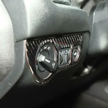 

1* Car Sticker Carbon Fiber Headlight Button Trim For Dodge Challenger 2015+
