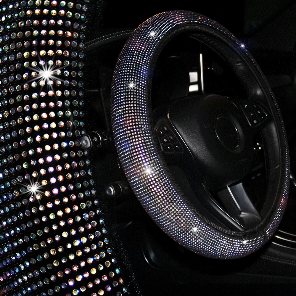 

Bling чехол рулевого колеса автомобиля, с украшением в виде кристаллов Простая установка автомобиля концентраторы не движется рулевое колесо чехол для Vw Passat D4 X45