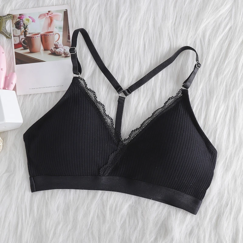 Women Push Up Bra Bralette Thin Shoulder Strap Underwear Fitness Lace