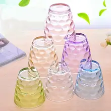 Стеклянные стаканчики 6 пачек 300 мл цветная креативная чашка стеклянная чашка Домашний набор стеклянных стаканов сок дождь чашка виски стакан для питья стеклянные стаканчики