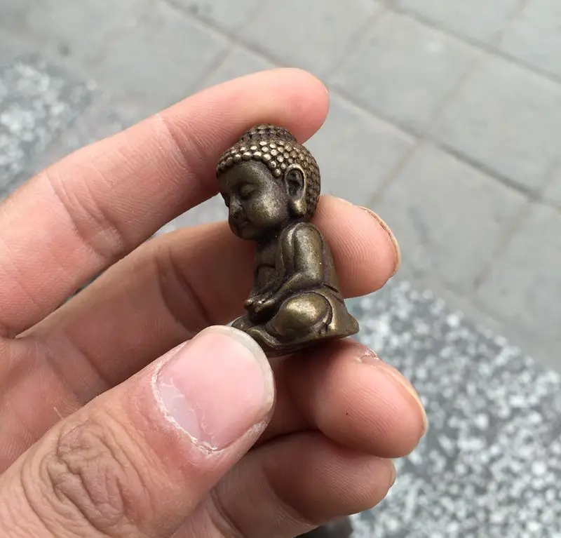 Чистая медь коллекция ручной работы Симпатичные статуя Младенца Будды миниатюрные статуэтки