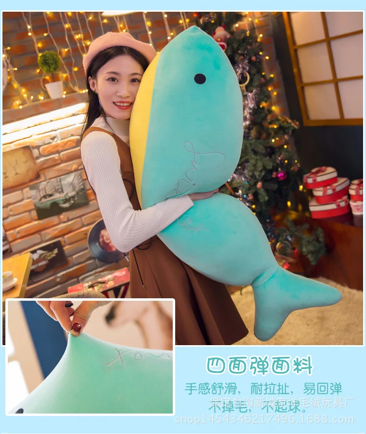 New Style Software Kun Whale Plush Toys Creative Double Color Fish Pillow Children to Sleep with Pacify Pillow