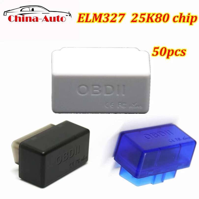 50 шт. Супер Мини elm327 25K80 чип Bluetooth OBD2 V1.5 Android автомобильный адаптер Сканер OBDII Авто диагностический инструмент сканер