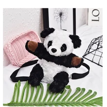 ANDERI модная женская сумка, мультяшная милая сумка на плечо, многофункциональные рюкзаки с изображением панды, плюшевая Регулируемая сумка-рюкзак