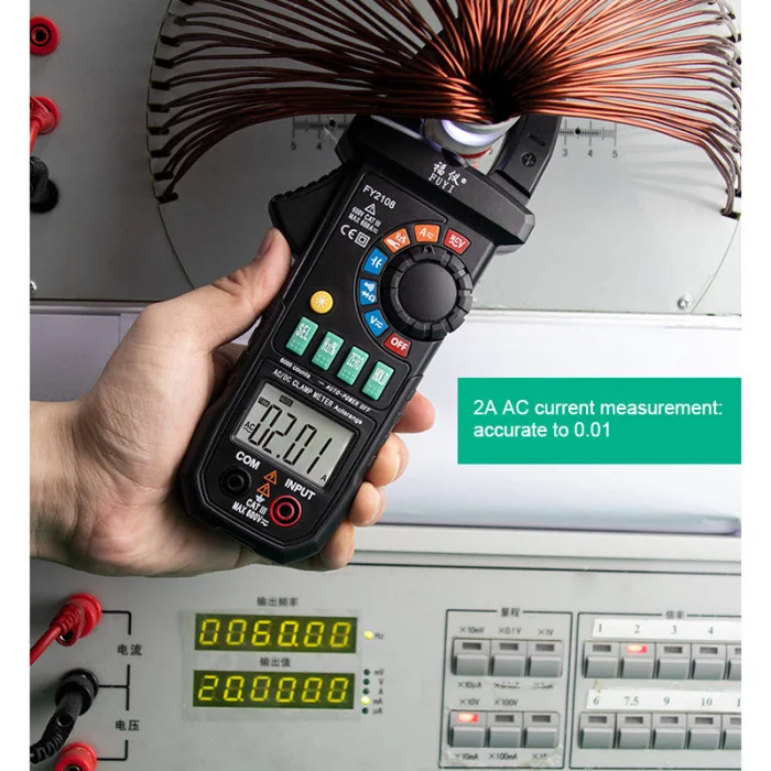 FY2108 цифровой клещи мультиметр Вольтметр Амперметр 600A AC/DC Ом Напряжение Ток тестеры метр 20X10X6 см TB