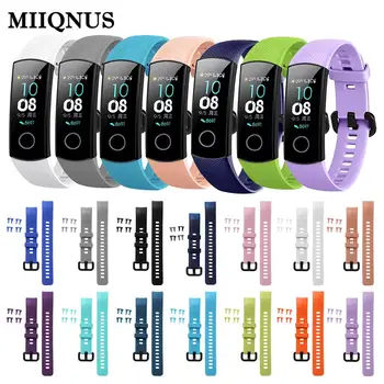 

MIIQNUS 1PC Sports Bracelet replacement Colorful Classic Silicone Watch Band Wristband Bracelet Strap For Huawei Honor Band 4