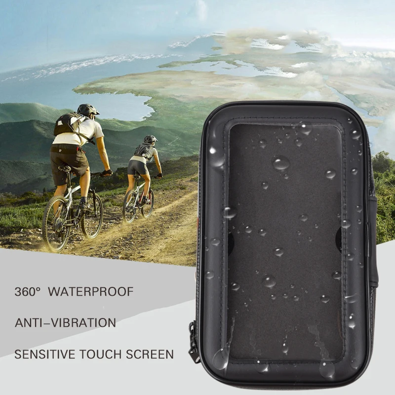 Универсальный велосипедный держатель для телефона мотоцикла, подставка для мобильного телефона samsung iPhone GPS для велосипеда, мото держатель, водонепроницаемая сумка Soporte Movil Moto