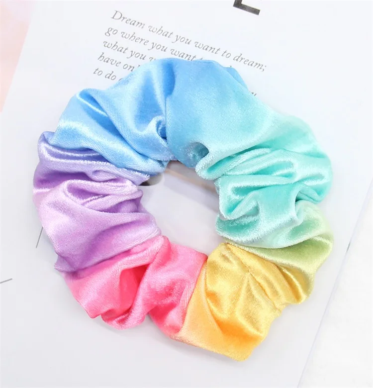 

Gradient Tie-dye Velvet Hair Scrunchies Elastic Hair Bands Hair Ropes Bracelet Scrunchie Hair Accessories Women Hair Band