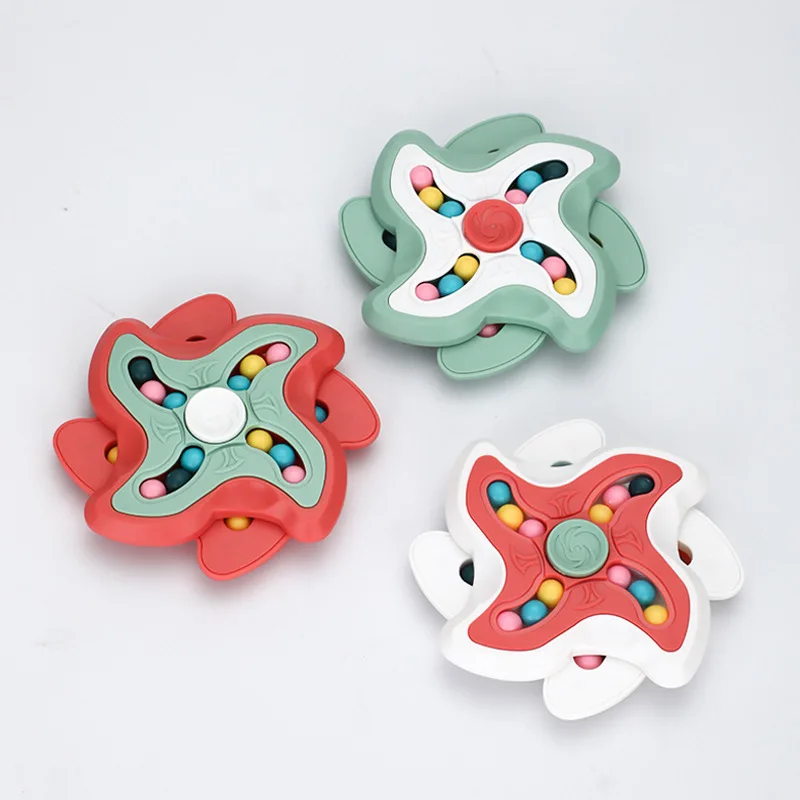 Multifunctional Rotating Magic Bean Intelligence Puzzle Beads Fingertip Antistress Cube Children's Finger Gyro Educational Toy