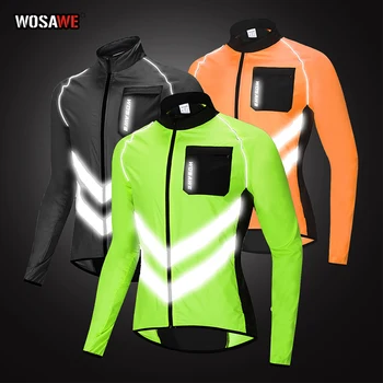 

WOSAWE Ultralight Reflective Men's Cycling Jacket Long Waterproof Windproof Road Mountain Bike MTB Jackets Bicycle Windbreaker