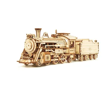 

Creative DIY 3D Wooden vintage Steam Train Puzzle Model DIY Educational Appliance Toys Gift For Children Teens Adult