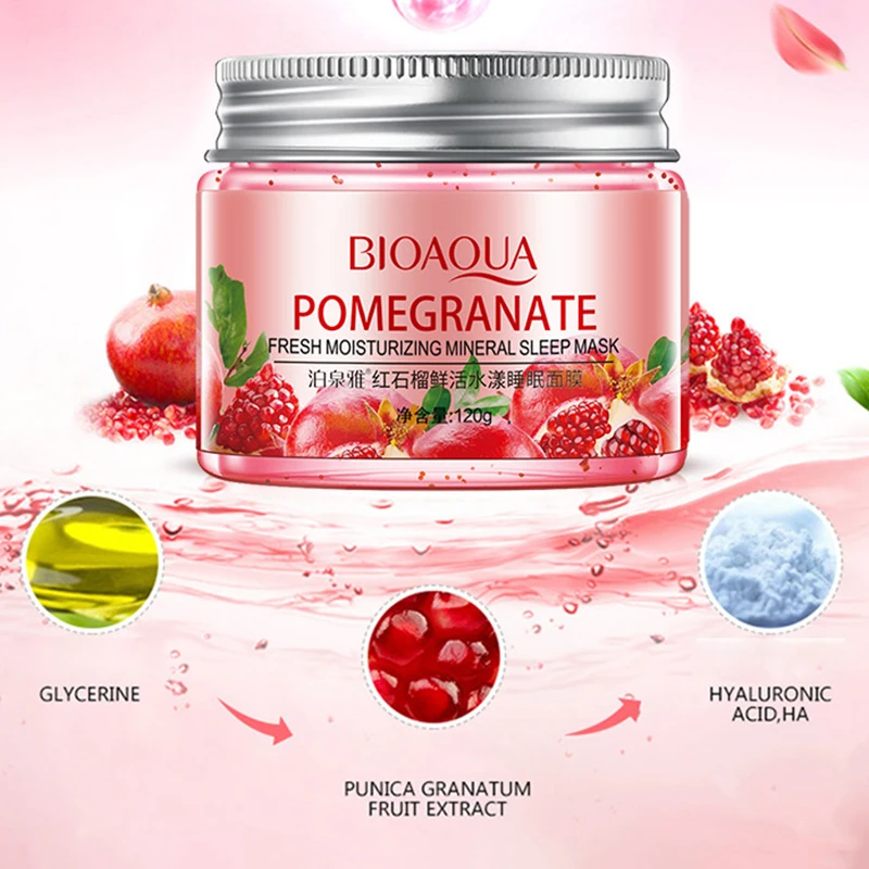 Bioaqua Sleeping Mask NoWash Pomegranate Kiwif Fruit Face Skin Care