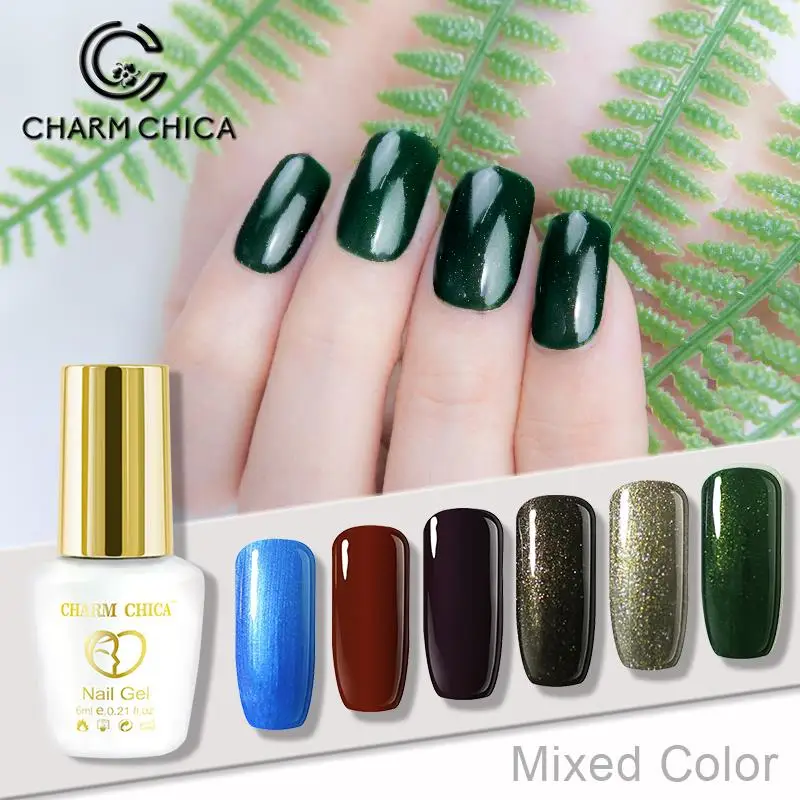 CHARM CHICA Uv 6 мл гель для полировки ногтей лак удаляющийся замачиванием белые синие