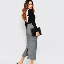 Весна размера плюс 4XL женские юбки эластичная талия трикотажная Женская юбка элегантные однотонные Брендовые юбки модная одежда OL