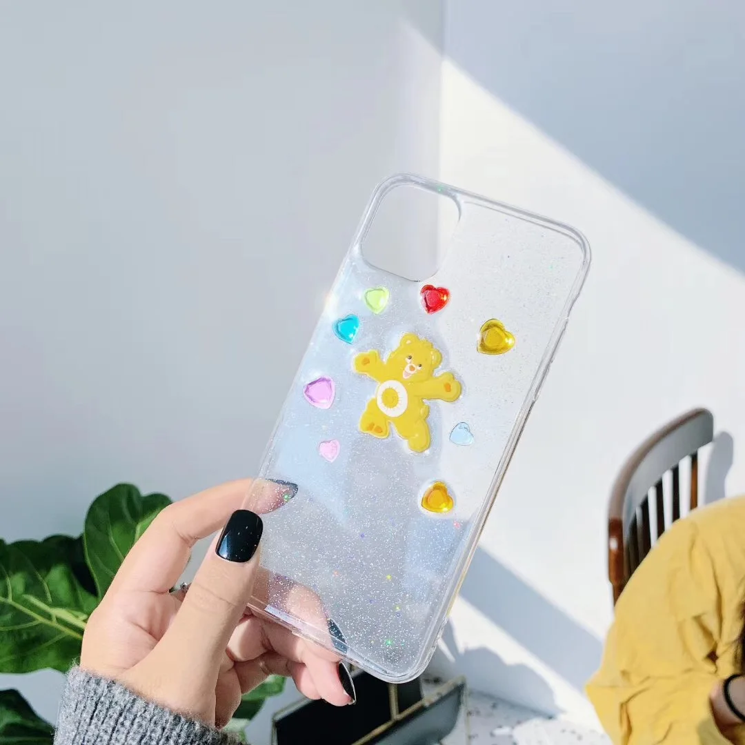 Милый мультяшный корейский INS Rainbow Care bear чехол для телефона iPhone 6 6s 7 8 Plus 11 Pro X XS Max XR