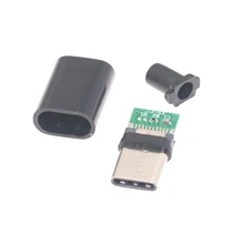 Connecteur mâle USB TYPE-C avec PCB 24 broches, interface de ligne de données de soudage, accessoires de câble de données, bricolage, 2 pièces/5 pièces