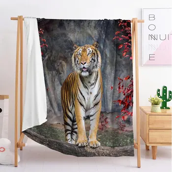 

2020 Tiger animal Custom blankets Large and small size throw blanket tapestry sleeping blanket flannel blanket bedding