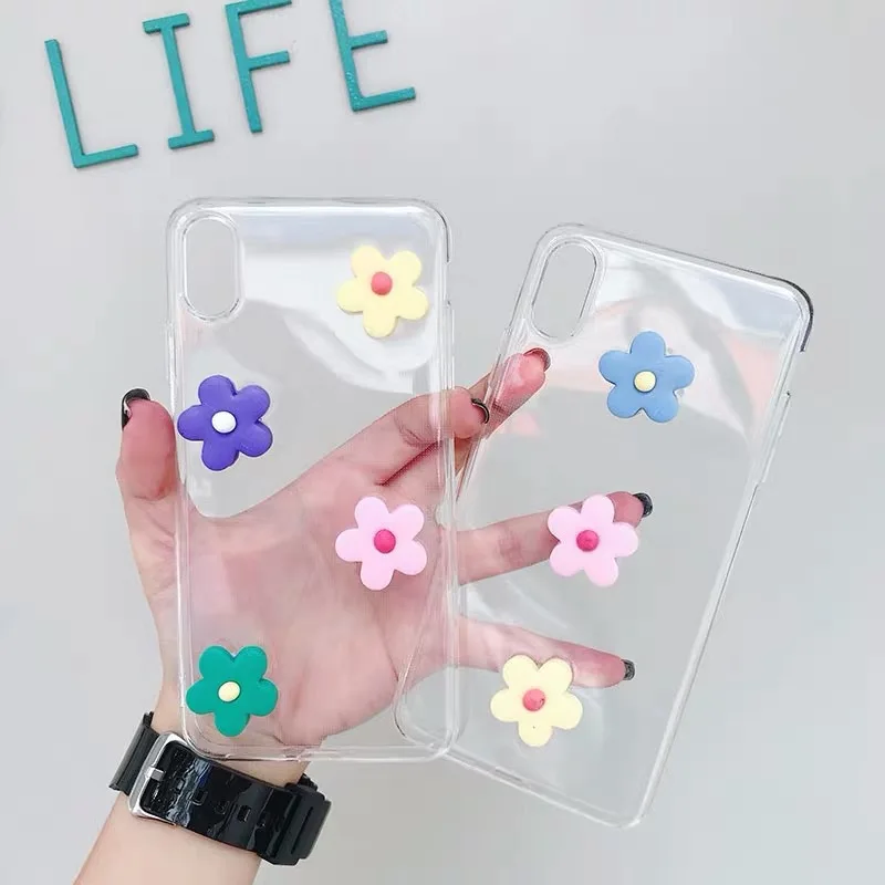 

case for iPhone 11 XR 7 8 11 Pro Max X XS Max Plus 6 6s coverFlowers Transparent Soft case