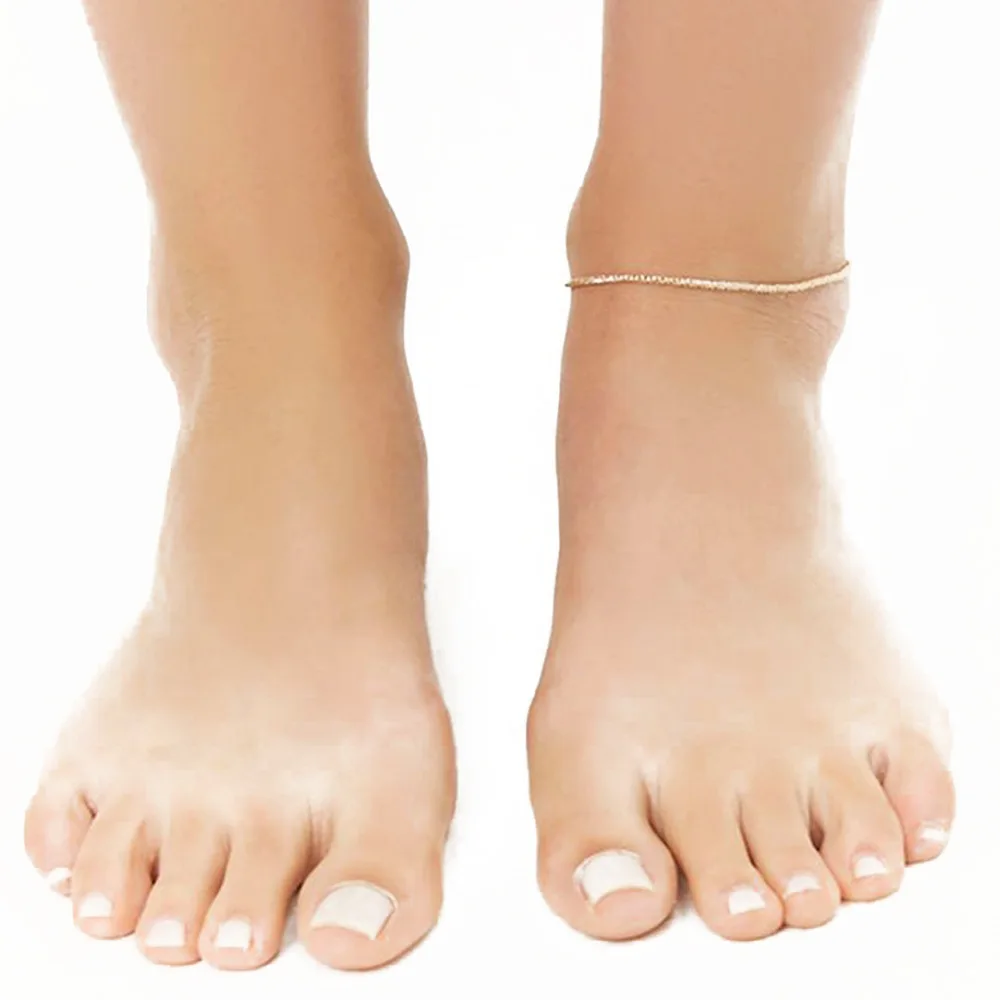 

Accessories New Style Beach Anklet European And American Minimalist Metal Color High-Gloss Handmade Rope Chain Foot Ornaments Wo