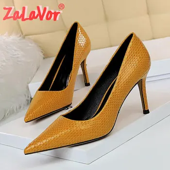 

ZALAVOR 5 Color Women Pumps Sexy Pointed Toe Office Ladies Shoes Women Ins Fashion Snake Party Thin Heel Footwear Size 34-43