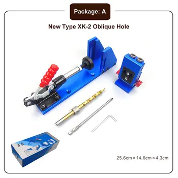 

XK-2 Portable Pocket Hole Jig Kit System With Screwdriver 9.5mm Drill Bit Set for Carpenter Woodworking Hardware Tools