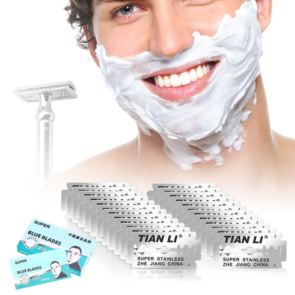 Gillette Super Blue Shaving Razor Blades For Men Stainless Steel