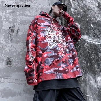 

2019 Men Harajuku style Camouflage printed Oversized Hooides Sweatshirts Hip Hop man Streetwear Casual Hooded pullover