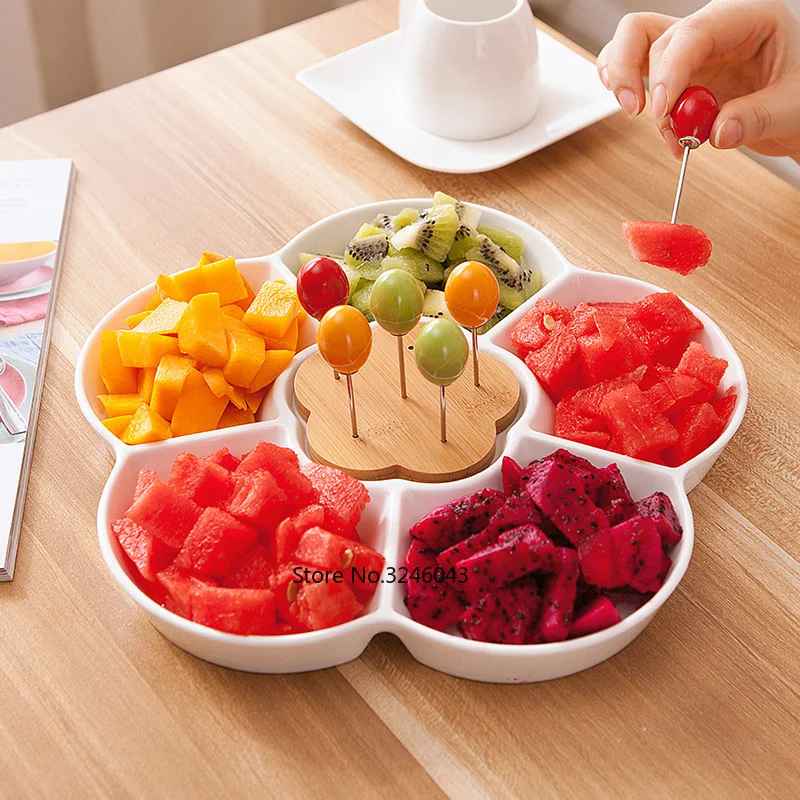Креативная керамическая Бытовая простая Фруктовая тарелка японская для закусок
