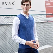 *#Best Price UCAK Brand Sweater Vests 2019 New Arrival Autumn WInter Pure Merino Wool Casual Fashion Style Pull Homme Top Knit Sweaters U3120 *#Best Price UCAK Brand Sweater Vests 2019 New Arrival Autumn WInter Pure Merino Wool Casual Fashion Style Pull Homme Top Knit Sweaters U3120