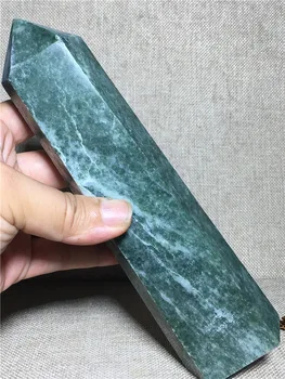 

natural tower green jade quartz crystal point Home furnishing decoration stone gift rod column topaz wand