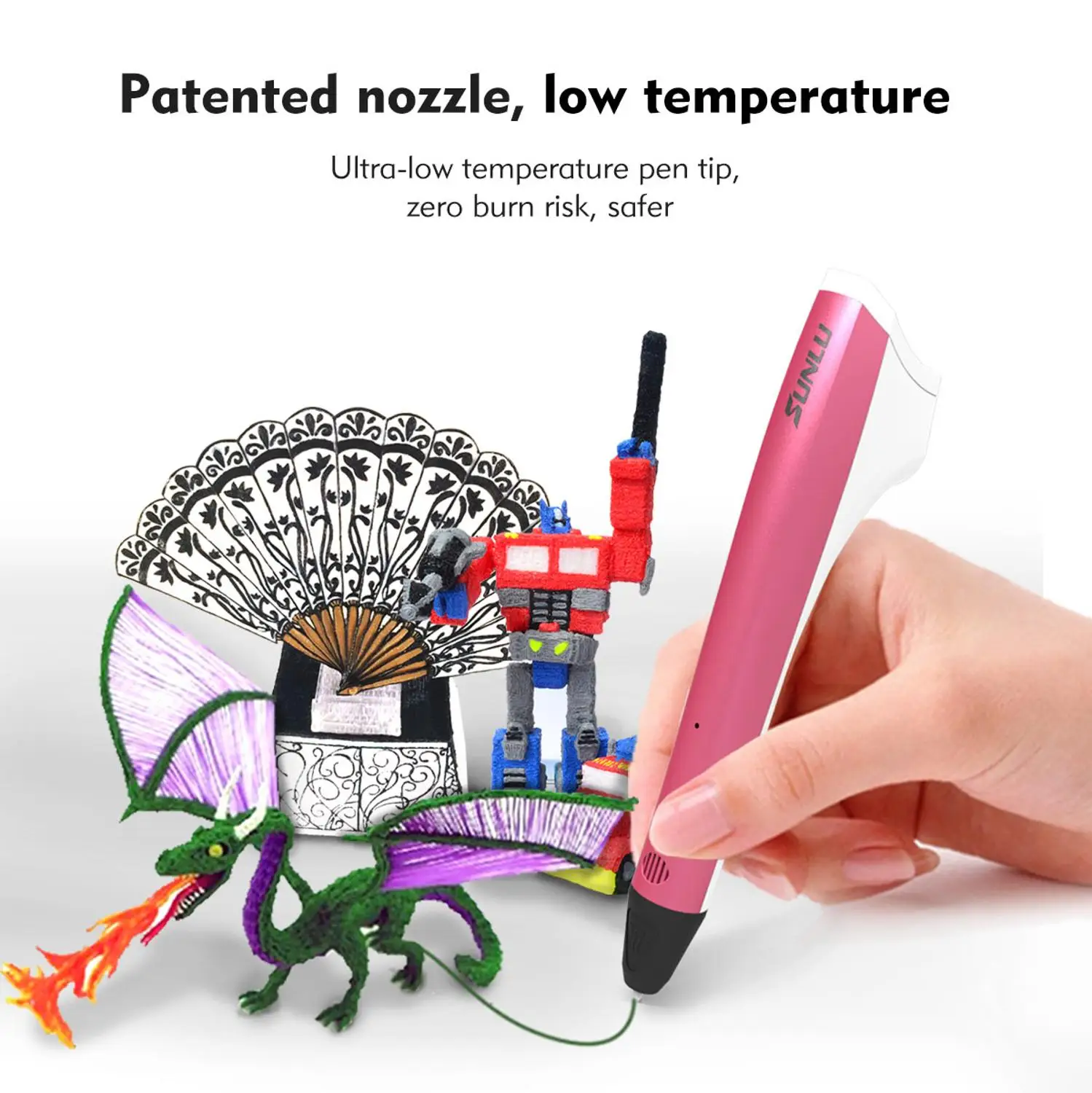 SUNLU 3D печать Ручка для детей творческие ремесла 3D Scribble ручка поддержка PCL/PLA нити как подарок на день рождения для детей и взрослых