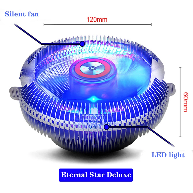 Процессор кулер радиатора тихий вентиляторы для Intel LGA775 1155 1156 ПК компьютер процессор материнской платы Вентилятор охлаждения вечная звезда deluxe