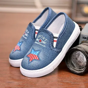 

2020 European Fashion Canvas Jean kids shoes Slip on Lovely children sneakers tennis hot sales Leisure girls boys shoes