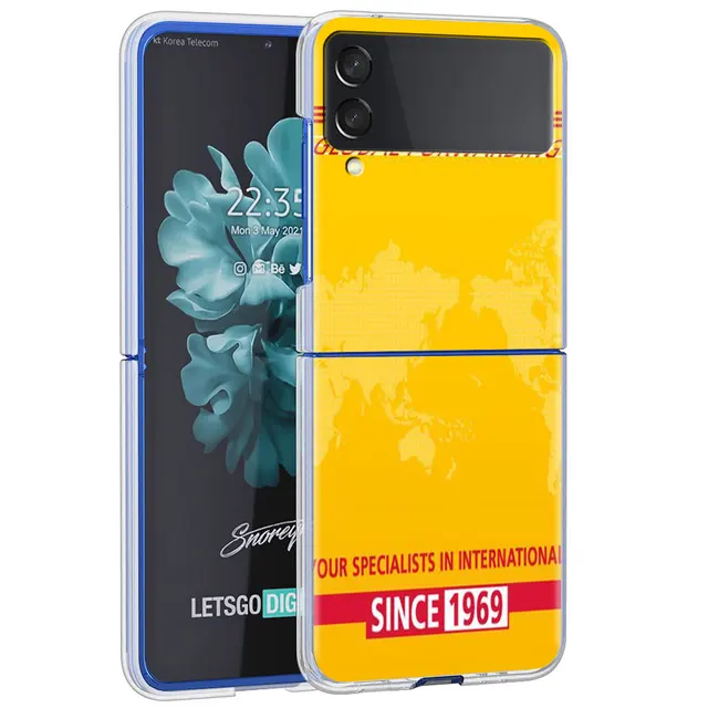 Dhl Express Hot Clear Hard PC Case for Samsung Galaxy Z Flip 3 5G Plastic Phone Coque Folding Splitting for Z Flip 3 Cover Shell H07