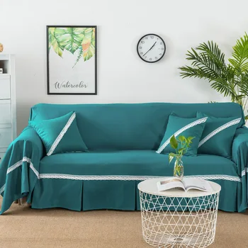 

Simple Sofa Cover Towel Solid Color / with Lattice Slip Dust Cover Sofa Cover Home Decoration