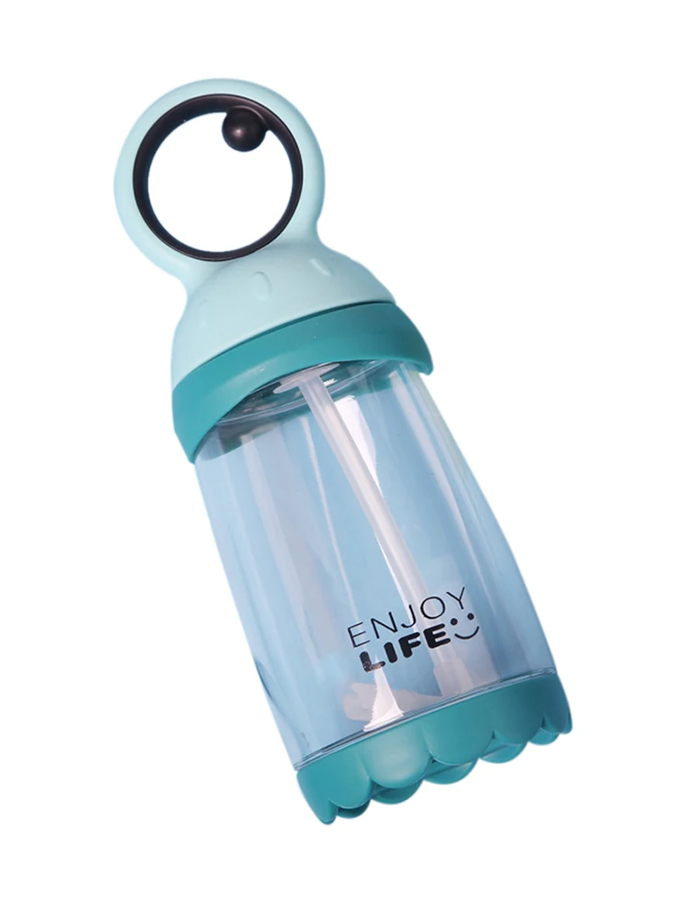 Plastic Sports Water Bottle With Straw Leakproof Drinking Cup Coffee Portable Kettle Fruit Infusion Kids Drink For Outdoor
